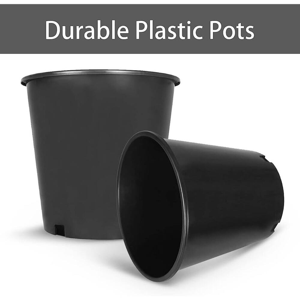 10-Pack 2 Gallon Plant Nursery Pots Black Plastic Garden Planters with Drainage - Picture 6 of 10